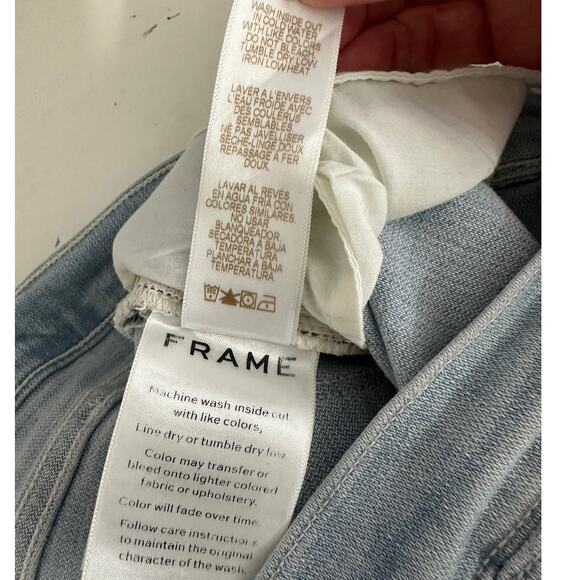 Frame Light Blue Wash Distressed Le High Skinny in Rush Jeans 28 - Picture 13 of 16